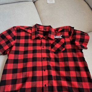 Budweiser Red and Black Plaid Men's Shirt